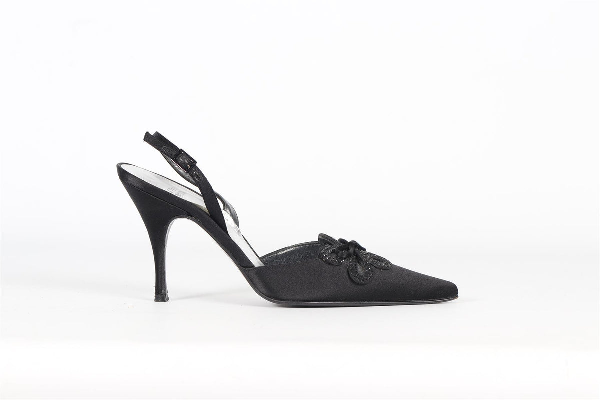 STUART WEITZMAN VINTAGE SATIN SLINGBACK PUMPS EU 37 UK 4 US 7