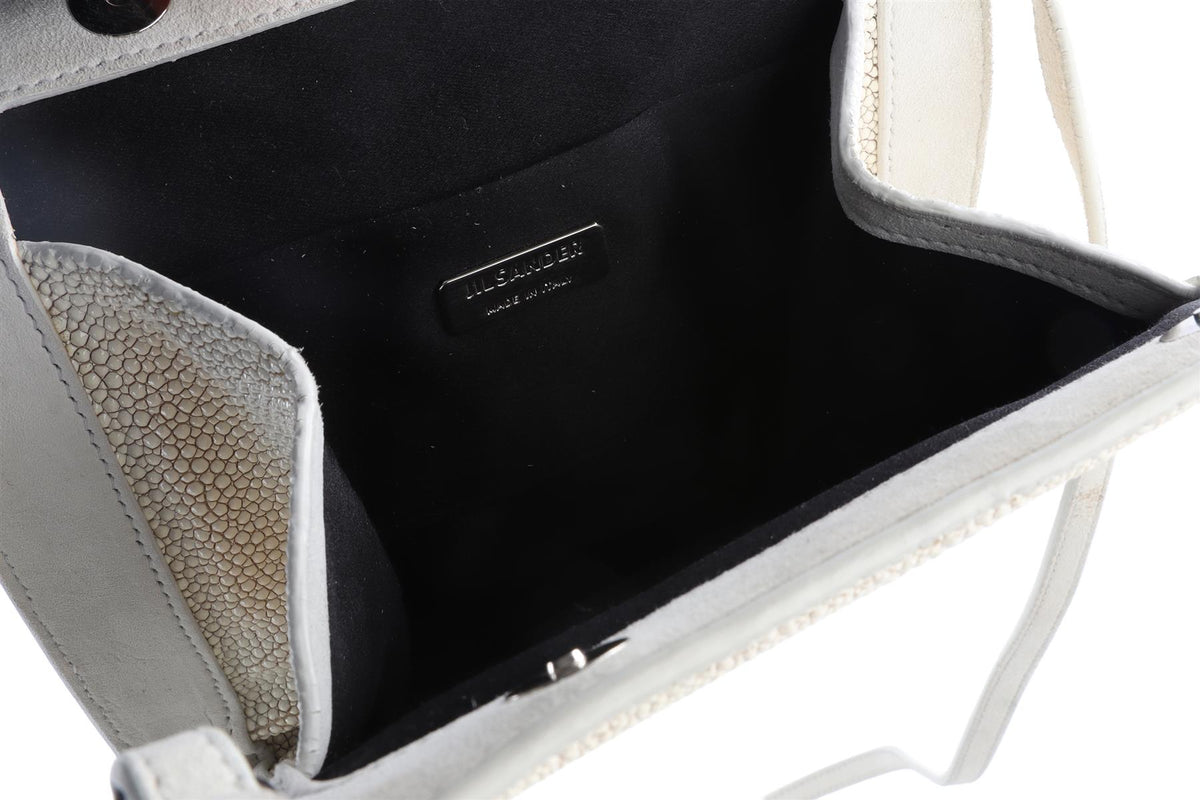 JIL SANDER ECRU STINGRAY CROSSBODY BAG