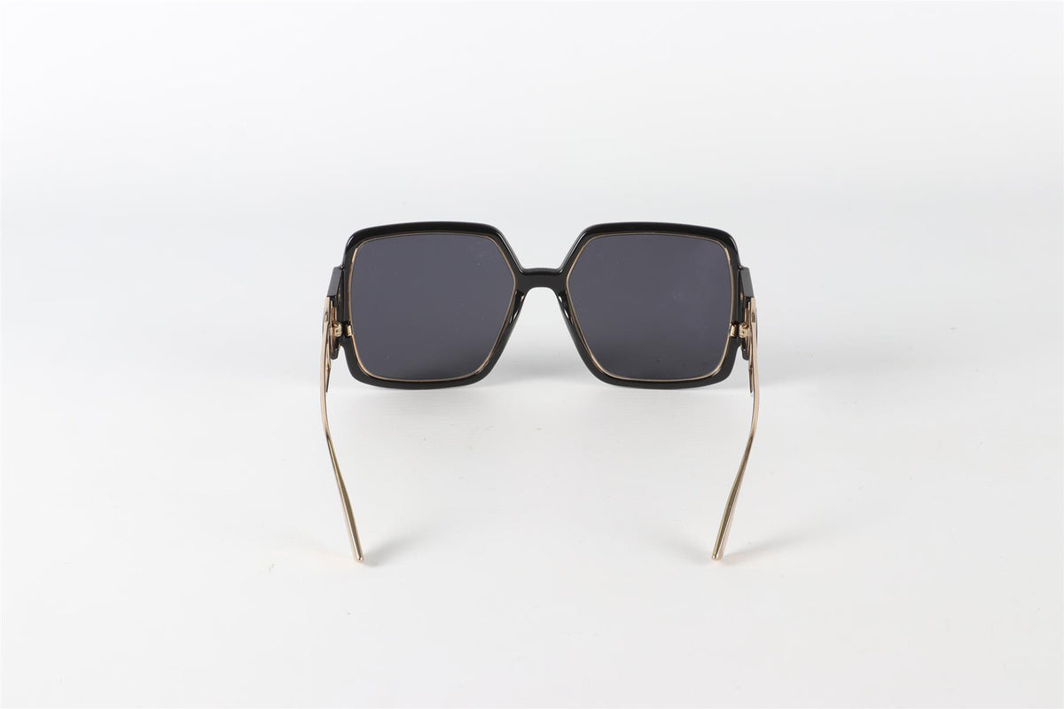CHRISTIAN DIOR BLACK SQUARE FRAME ACETATE SUNGLASSES