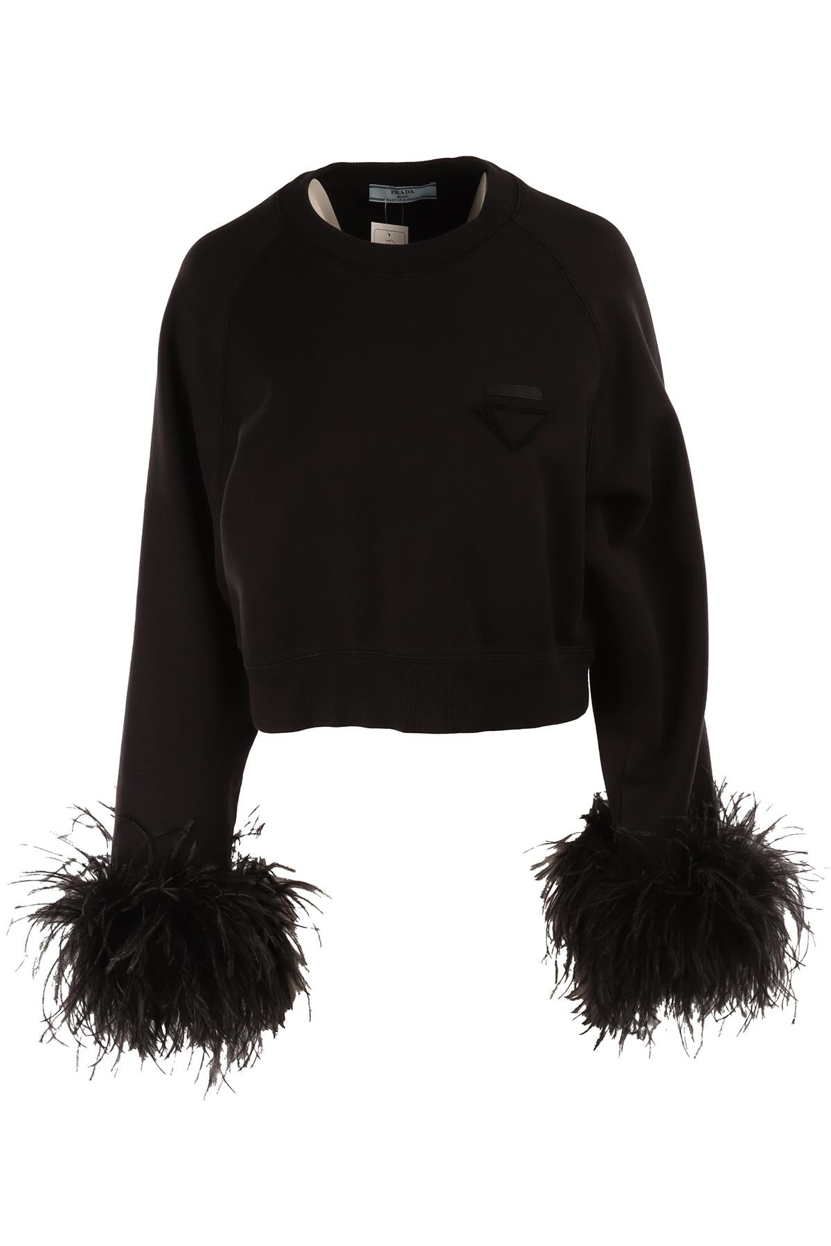 PRADA BLACK COTTON SWEATSHIRT SMALL