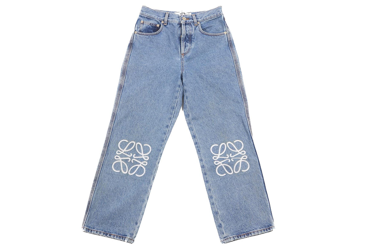 LOEWE BLUE HIGH RISE STRAIGHT LEG JEANS FR 36 UK 8
