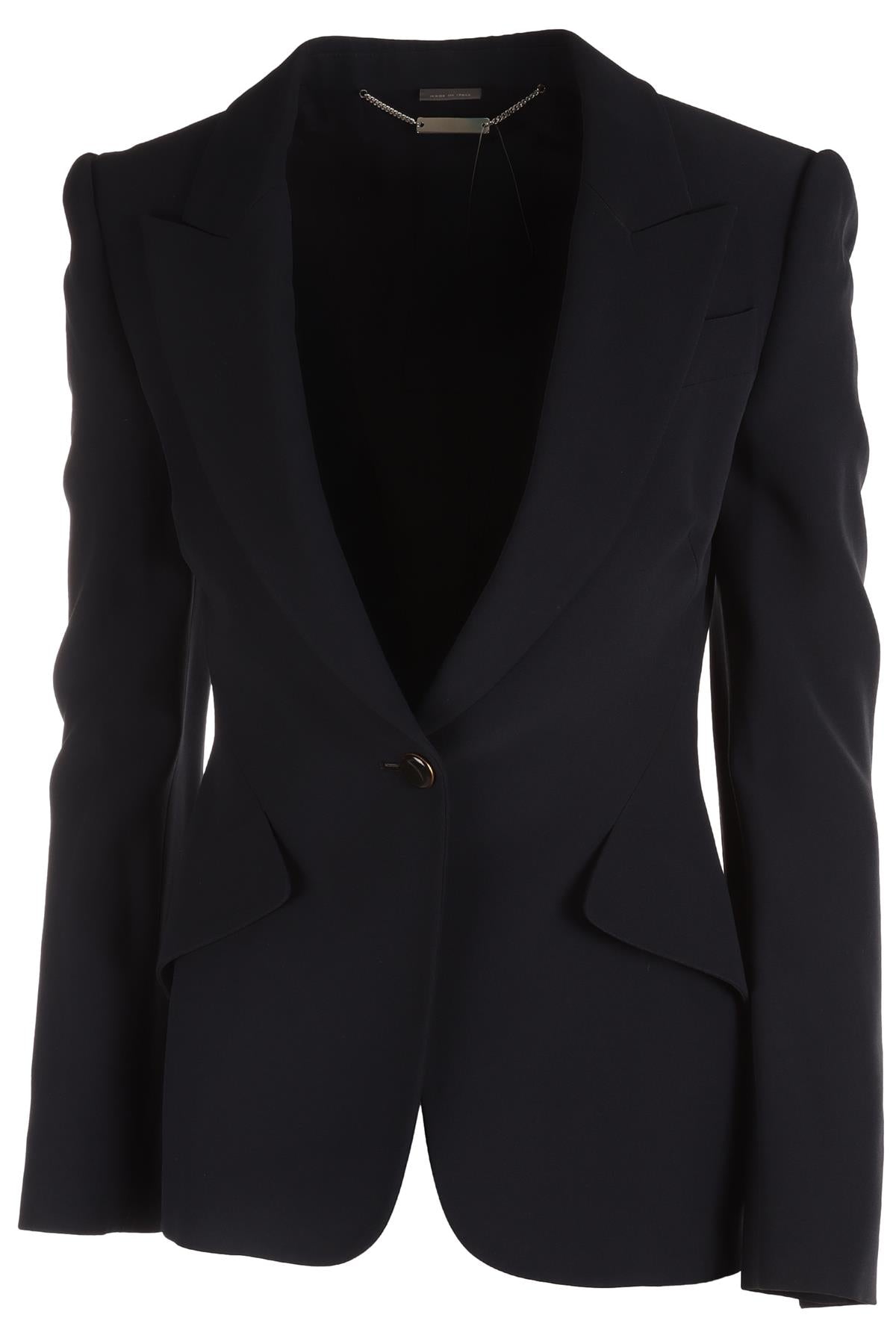 ALEXANDER MCQUEEN NAVY CREPE JACKET IT 38 UK 6