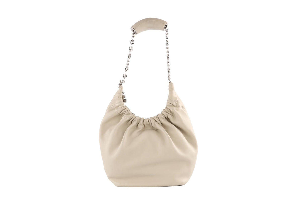 LOEWE ECRU SQUEEZE SMALL LEATHER SHOULDER BAG
