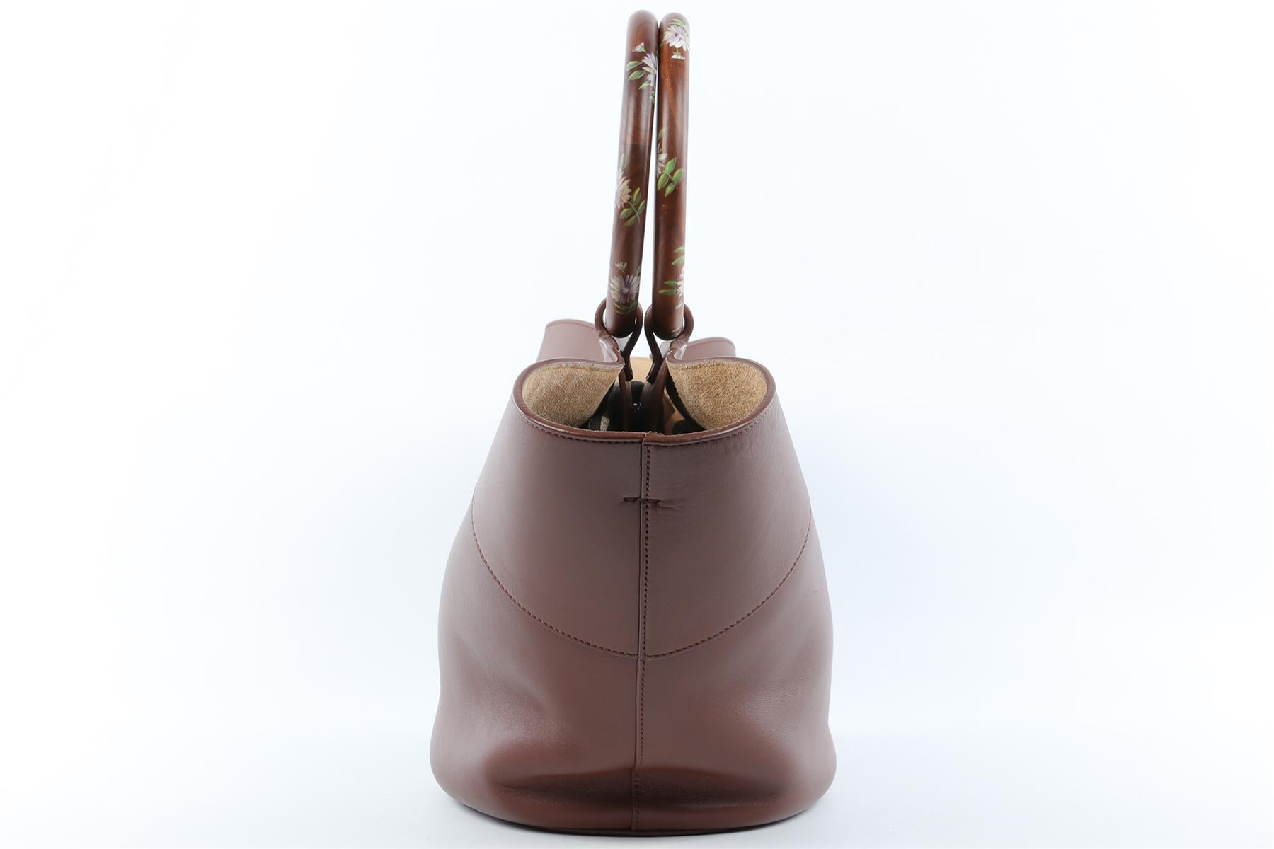THE ROW BROWN MARKET LEATHER TOTE BAG