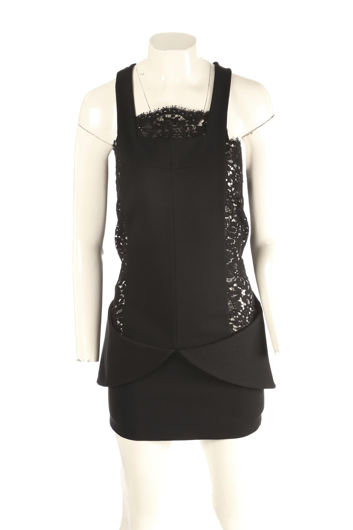 GIVENCHY BLACK CREPE MINI DRESS SMALL