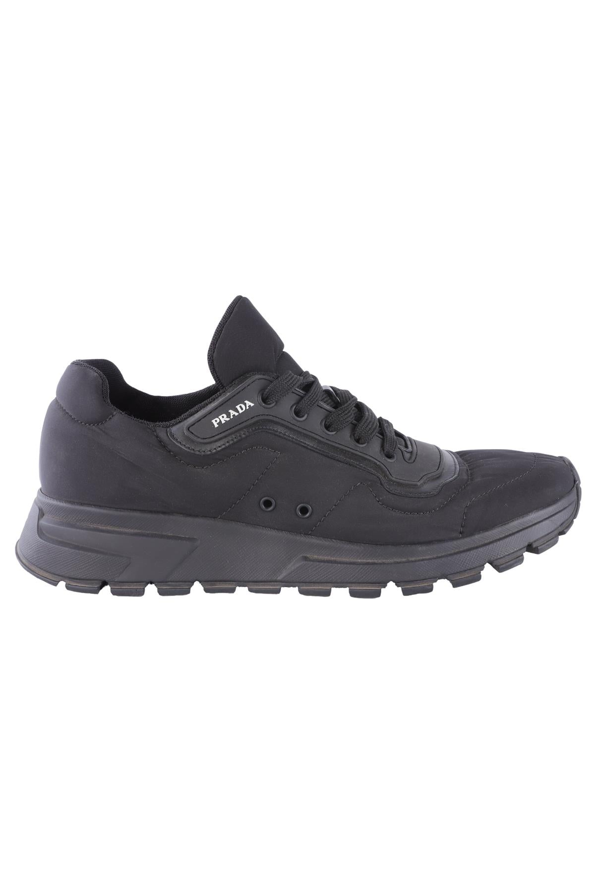 PRADA BLACK MEN'S NYLON SNEAKERS EU 42.5 UK 8.5 US 9.5