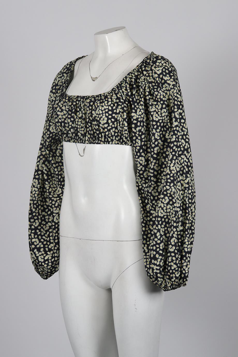 MATTEAU CROPPED FLORAL PRINT COTTON TOP UK 8