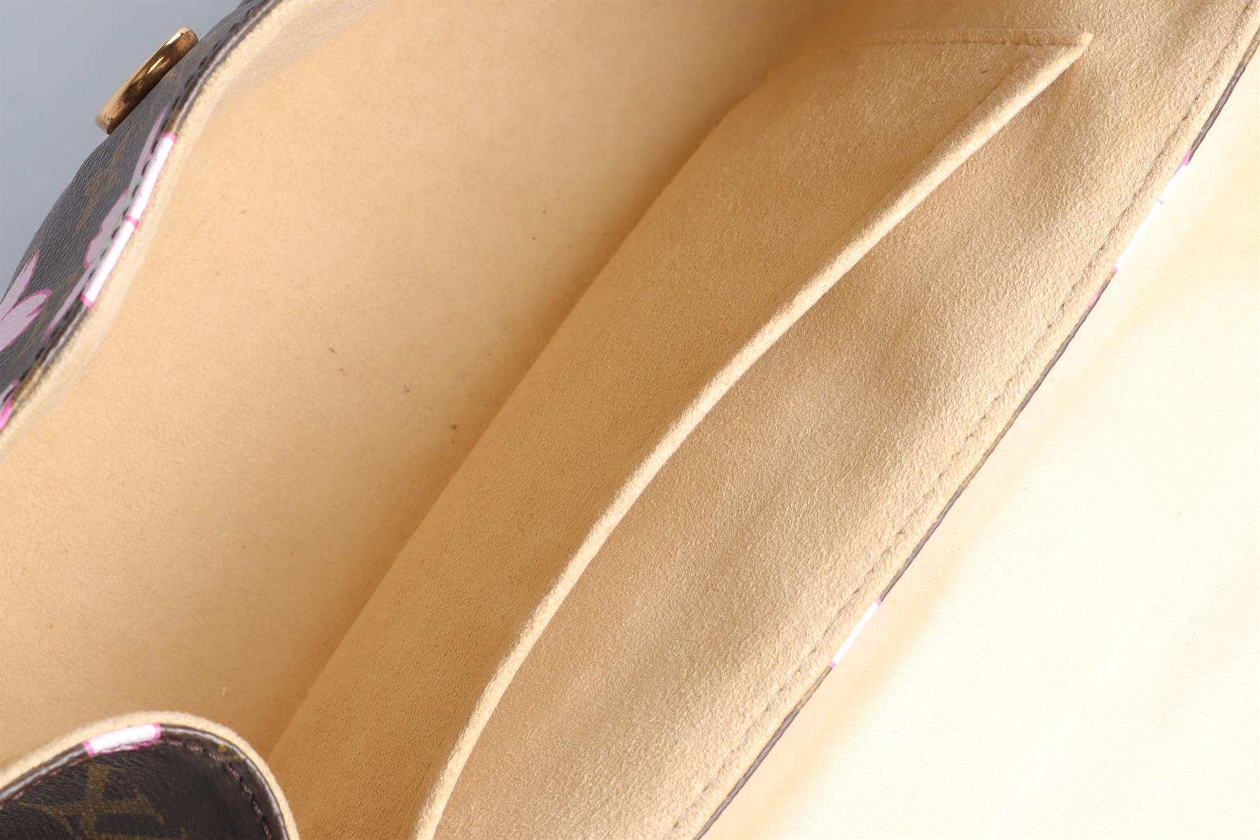 LOUIS VUITTON + TAKASHI MURAKAMI BROWN 2003 SAC RETRO PM CHERRY BLOSSOM MONOGRAM TOTE BAG