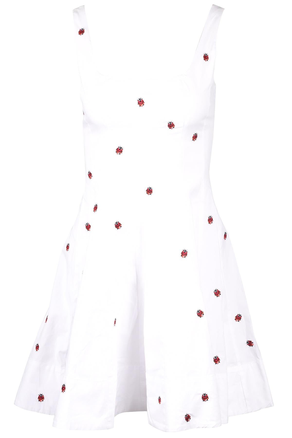 STAUD WHITE COTTON MINI DRESS US 0 UK 4