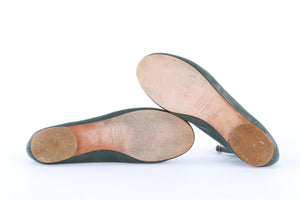 MAISON MARGIELA GREEN LEATHER BALLET FLATS EU 39 UK 6 US 9
