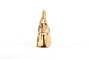 TOD'S GOLD CRYSTAL AND LEATHER SHOULDER BAG