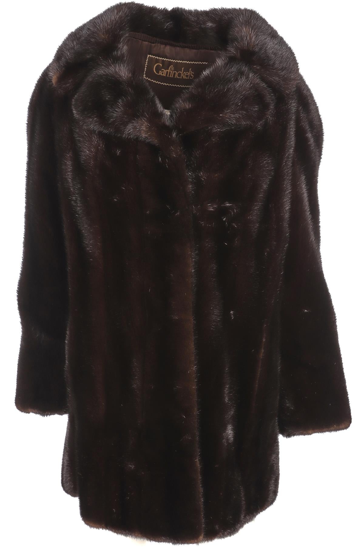 GARFINCKEL'S BROWN VINTAGE MINK FUR COAT UK 10