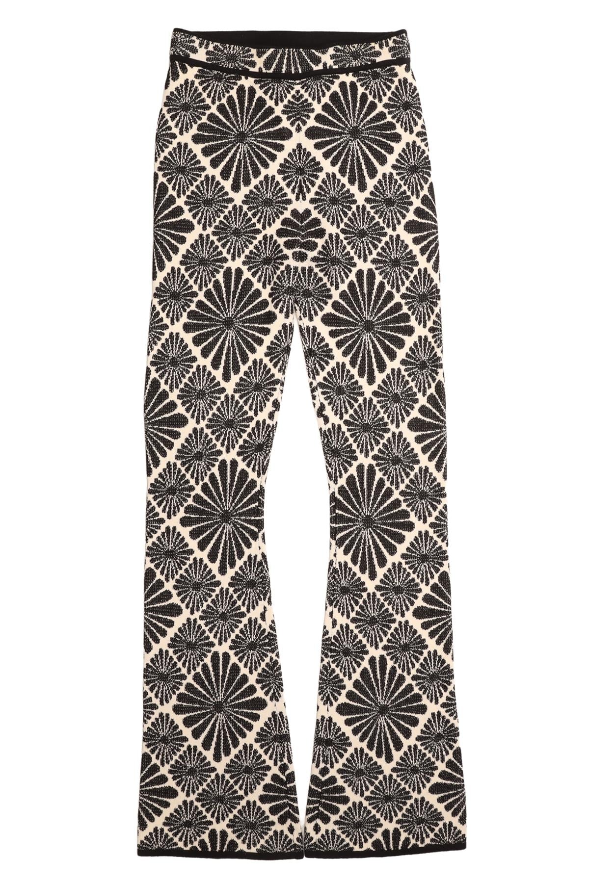 SANDRO CREAM KNIT FLARED PANTS FR 38 UK 10