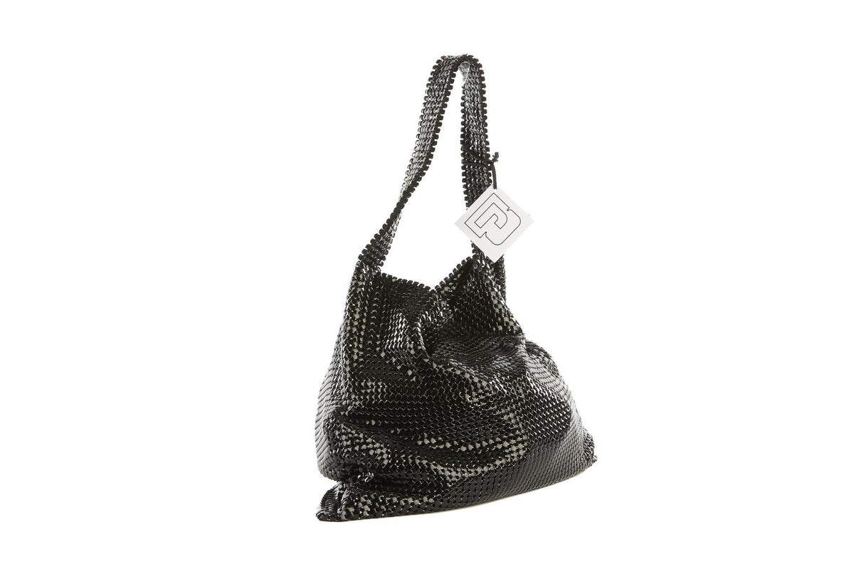 PACO RABANNE BLACK PIXEL CHAINMAIL SHOULDER BAG