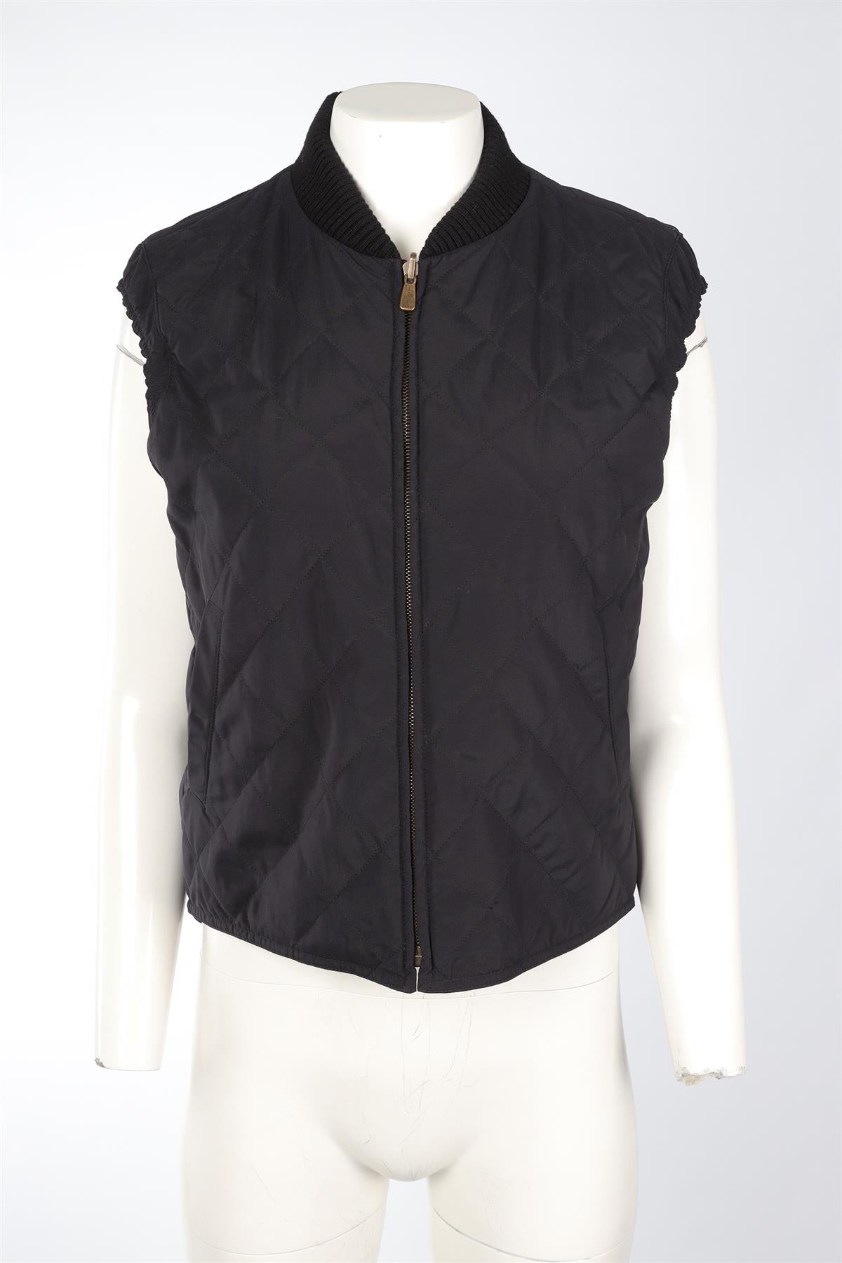 LORO PIANA BLACK VINTAGE SHELL GILET MEDIUM