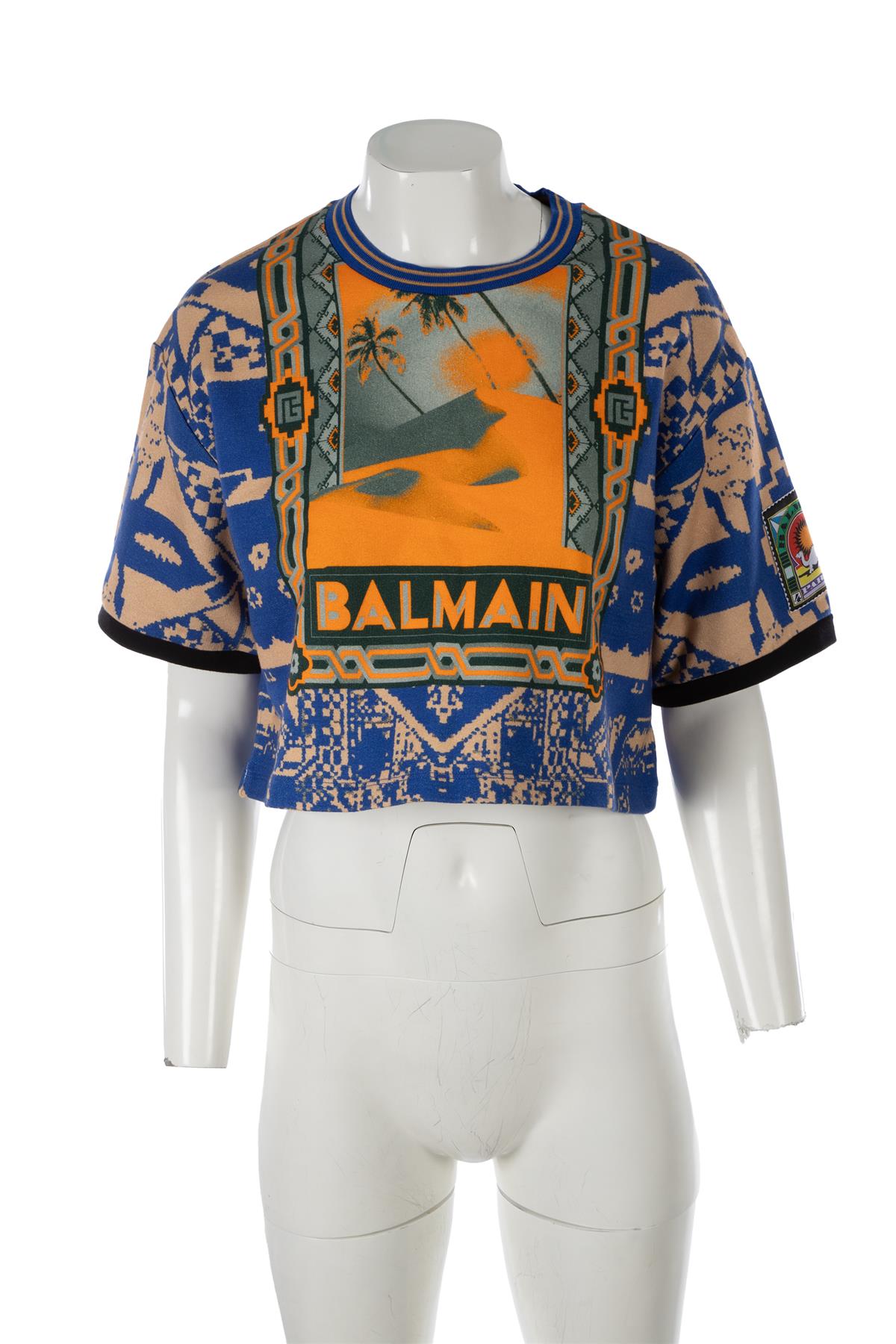 BALMAIN BLUE COTTON TOP SMALL