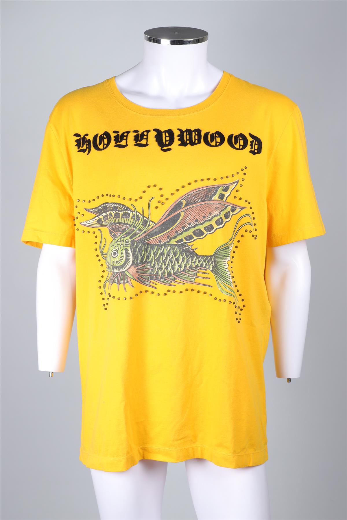 GUCCI YELLOW MEN'S COTTON T-SHIRT XXLARGE