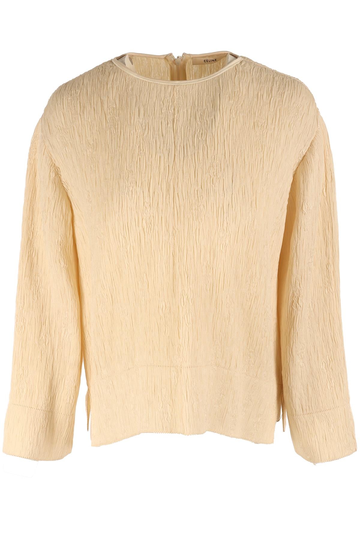 CELINE CREAM SILK TOP FR 38 UK 10