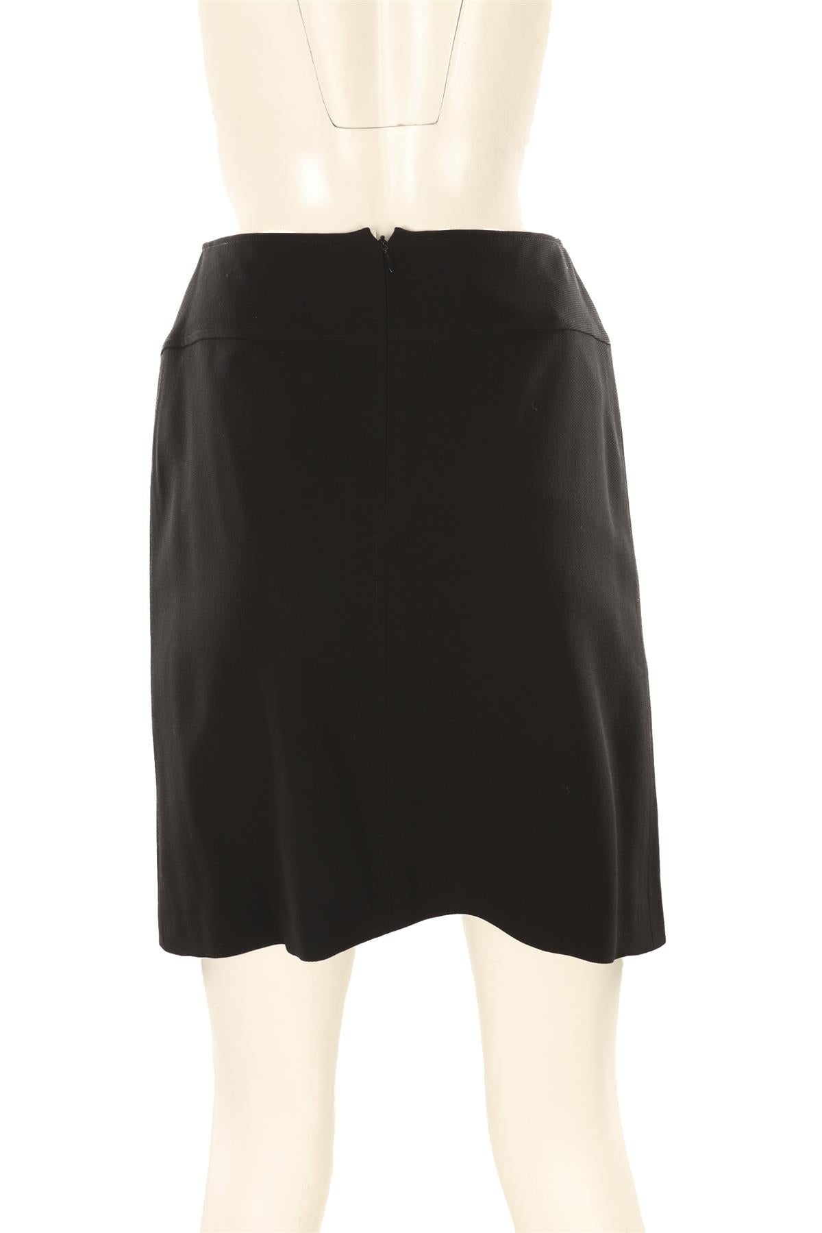 CHANEL BLACK 2000 WOOL MINI SKIRT FR 36 UK 8