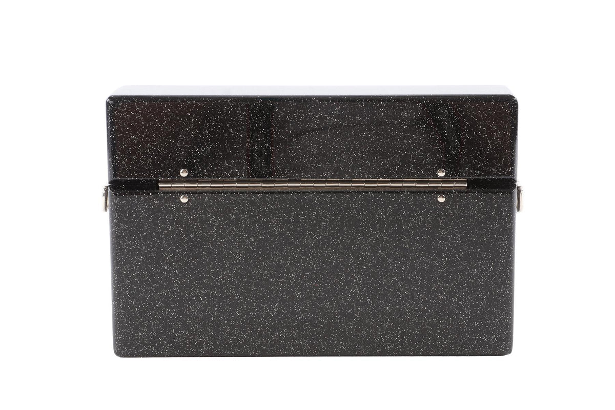 EDIE PARKER BLACK ACETATE CLUTCH