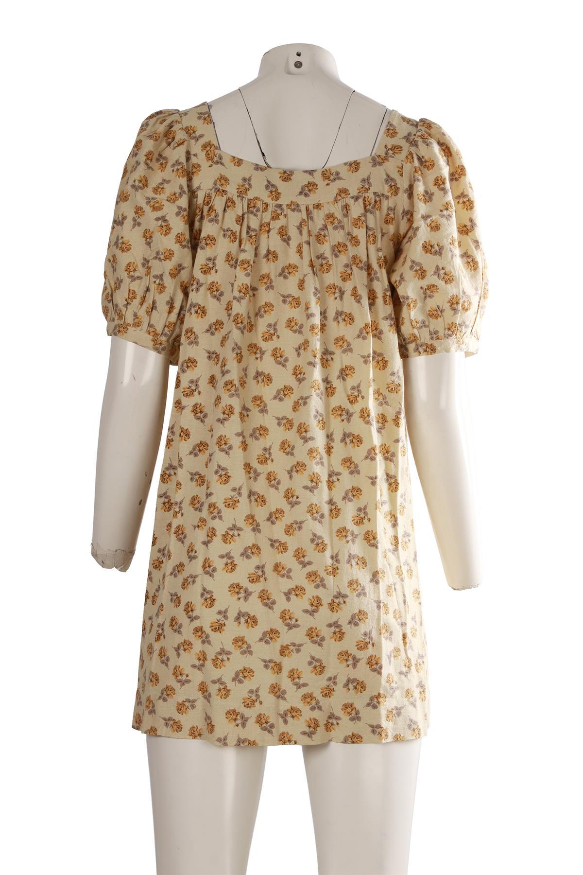YELLOW SILK MINI DRESS