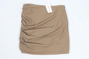 THE SEI BROWN CREPE MINI SKIRT US 0 UK 4