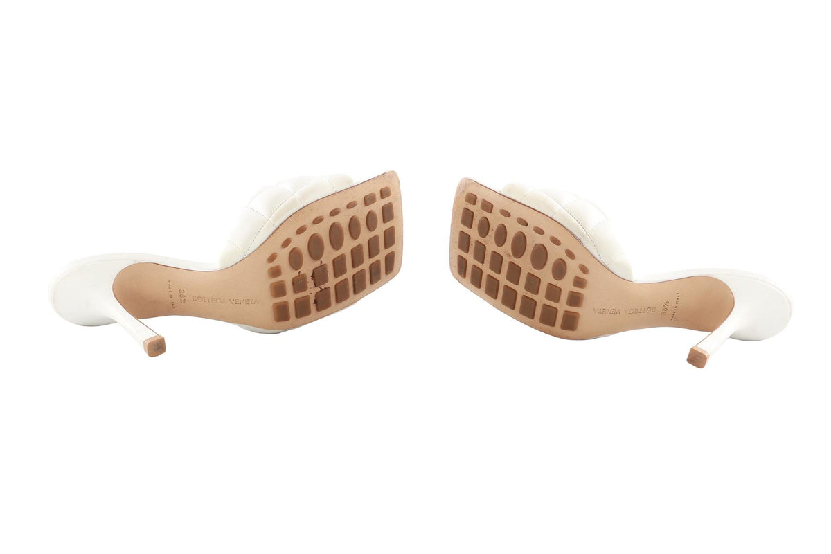 BOTTEGA VENETA WHITE LEATHER MULES EU 38.5 UK 5.5 US 9.5