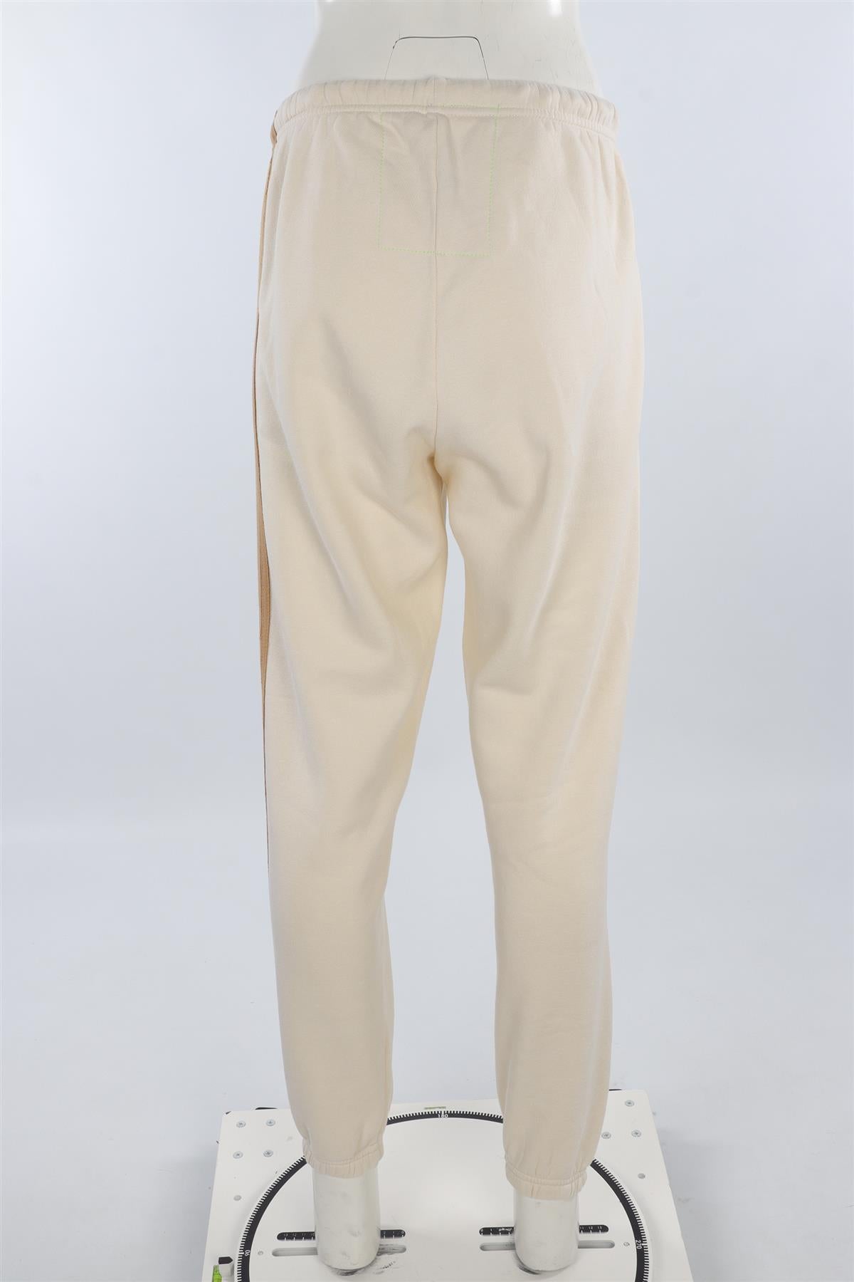AVIATOR NATION CREAM COTTON TRACK PANTS MEDIUM