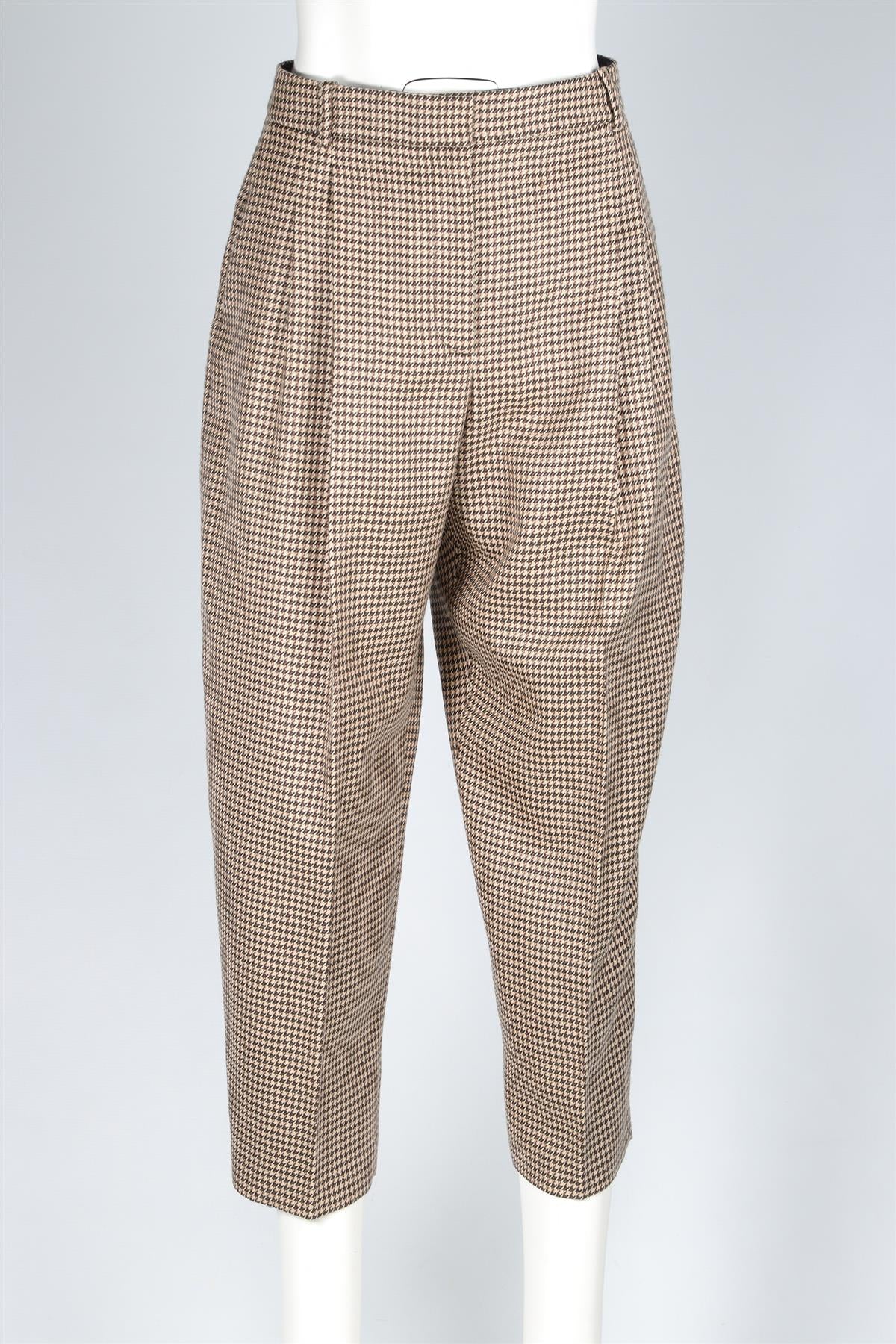 STELLA MCCARTNEY BROWN WOOL TAPERED PANTS IT 44 UK 12