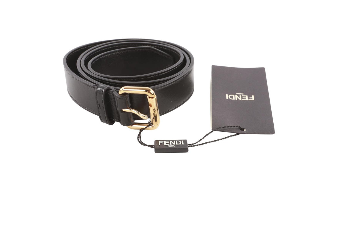 FENDI BLACK UTILITY LEATHER BELT BAG