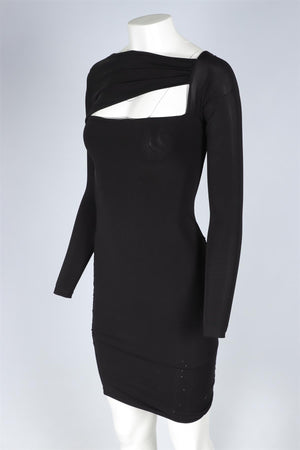 PIERRE BALMAIN BLACK JERSEY MINI DRESS FR 36 UK 8