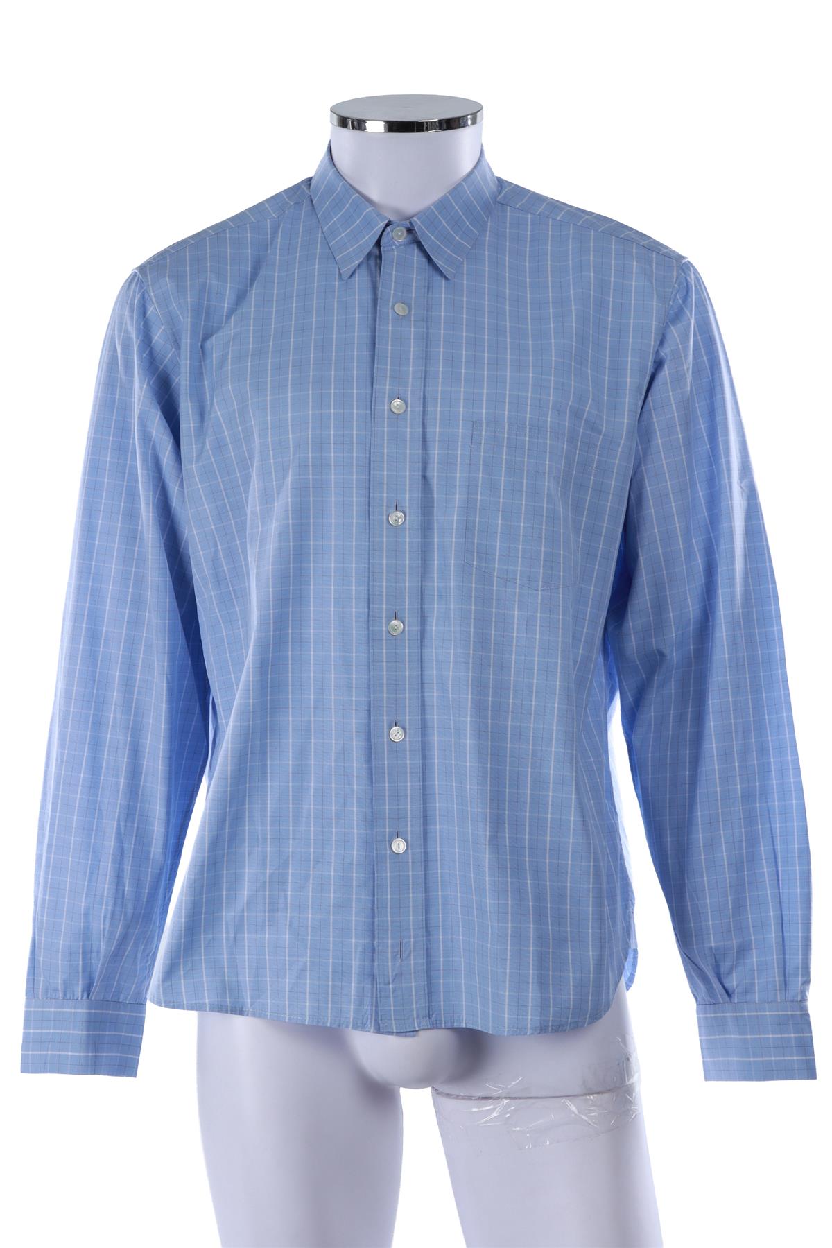 BLUE MEN'S COTTON SHIRT