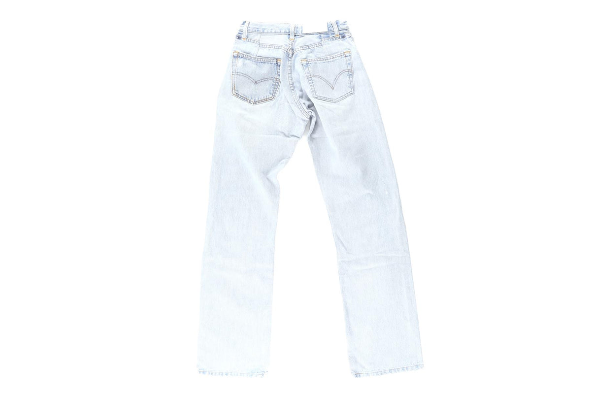 RE/DONE + LEVI'S BLUE HIGH RISE STRAIGHT LEG JEANS W24 UK 6