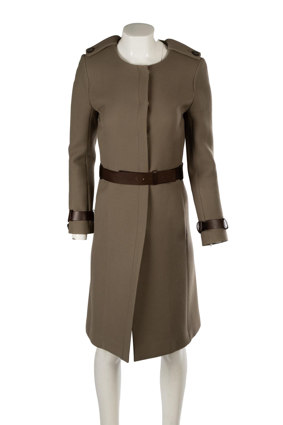 CHLOÉ GREEN WOOL COAT FR 36