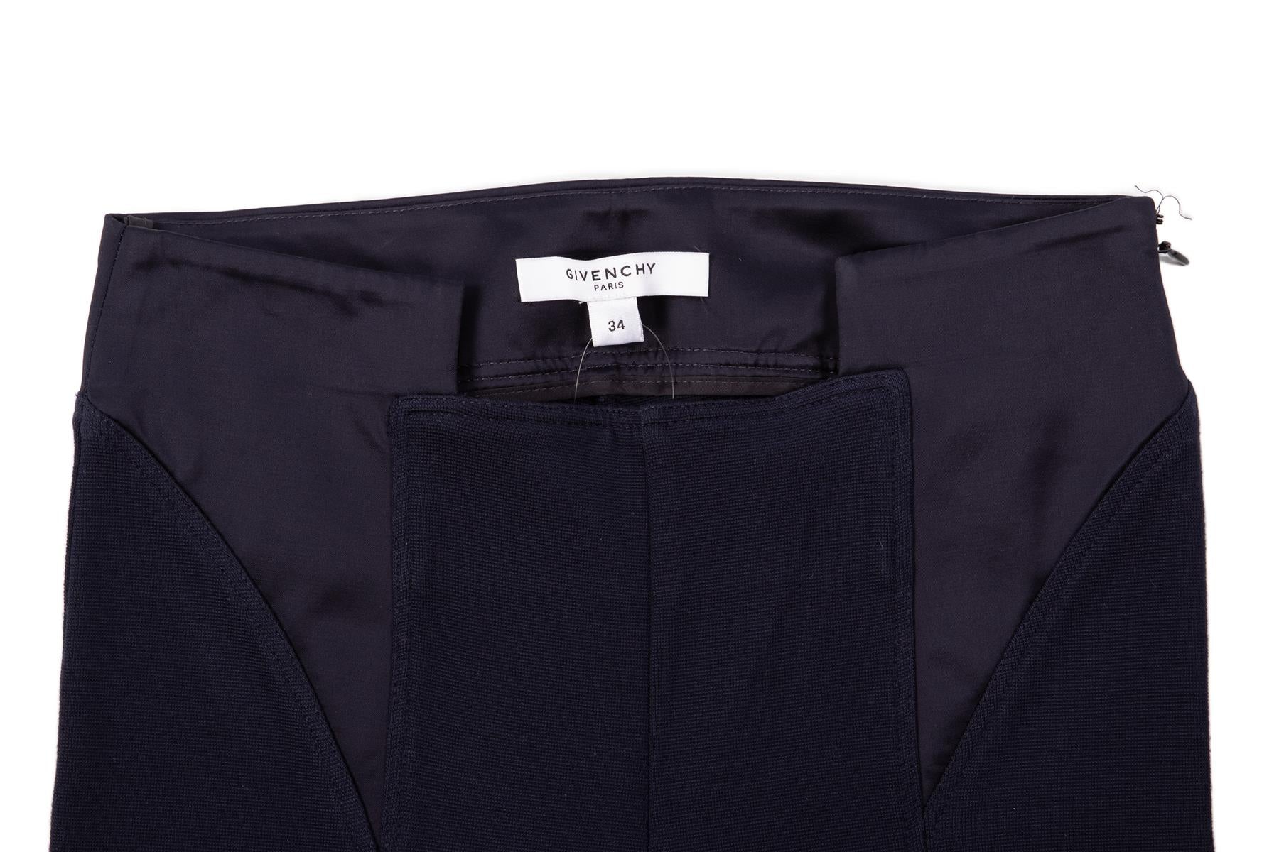 GIVENCHY NAVY WOOL LEGGINGS FR 34 UK 6