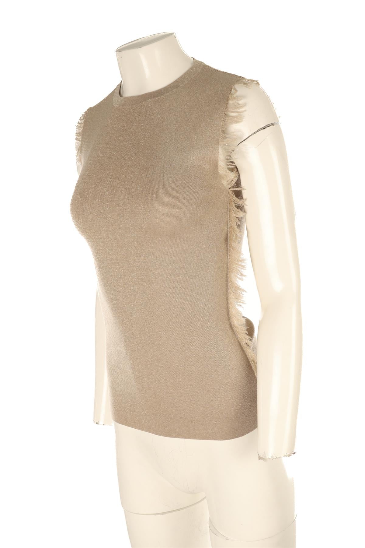 BRUNELLO CUCINELLI GOLD KNIT TOP SMALL