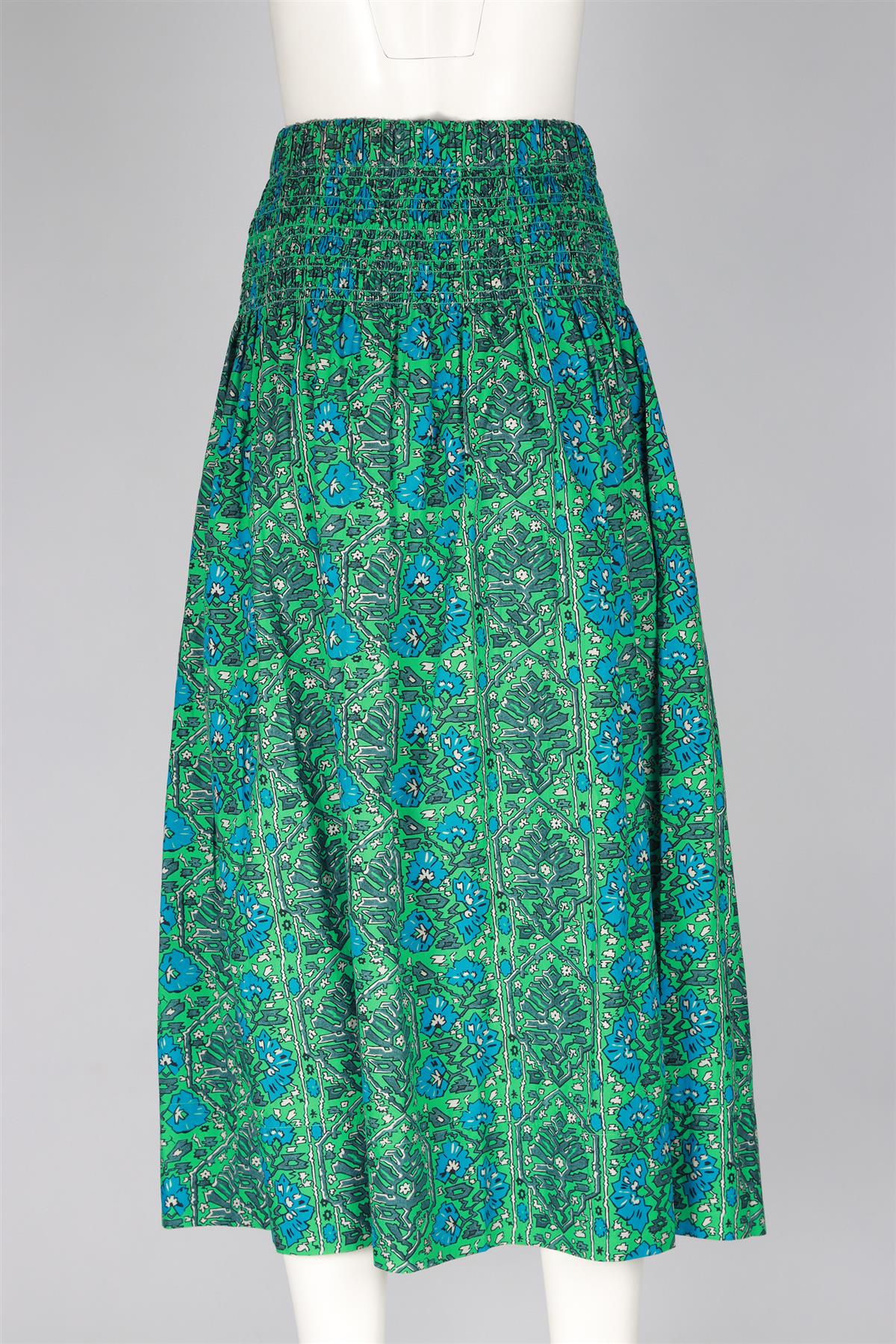 RHODE GREEN COTTON MAXI SKIRT LARGE