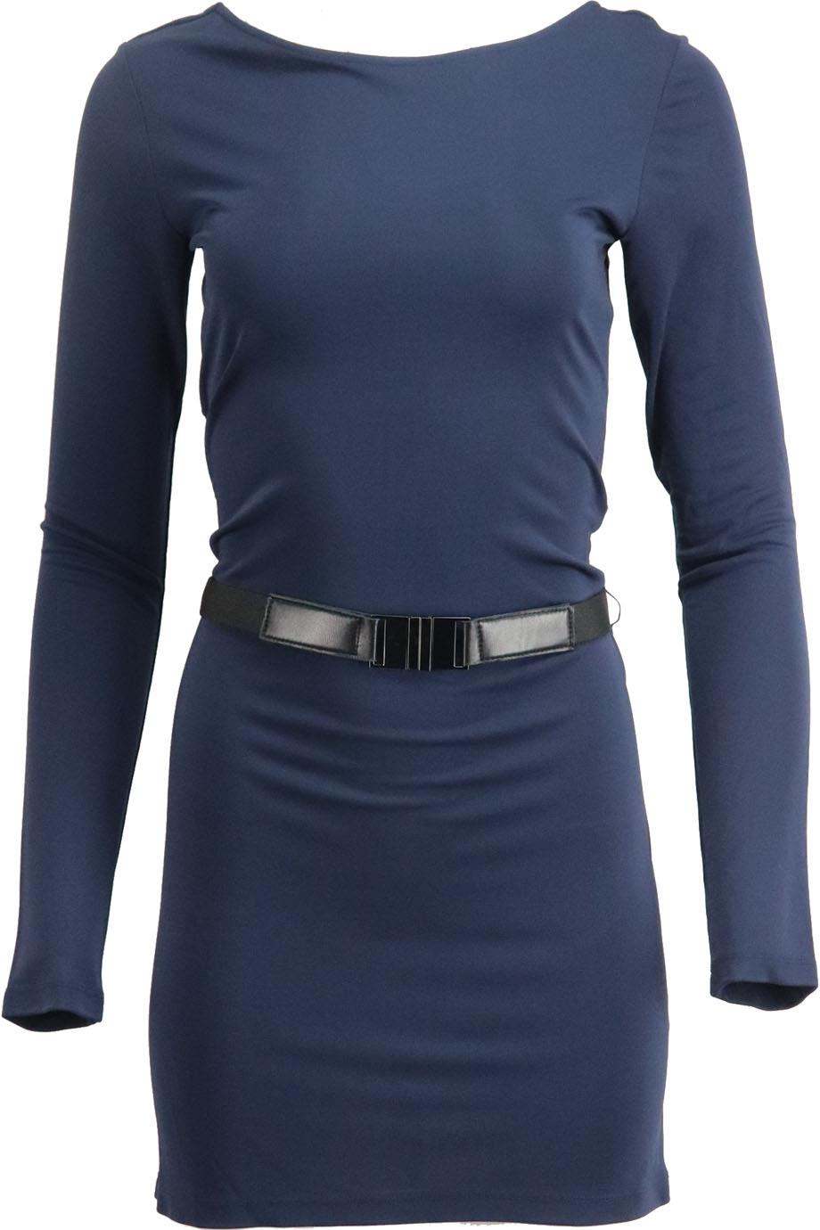HAUTE HIPPIE BELTED STRETCH JERSEY MINI DRESS LARGE