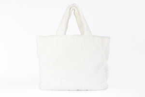 PRADA WHITE TERRY CLOTH TOTE BAG