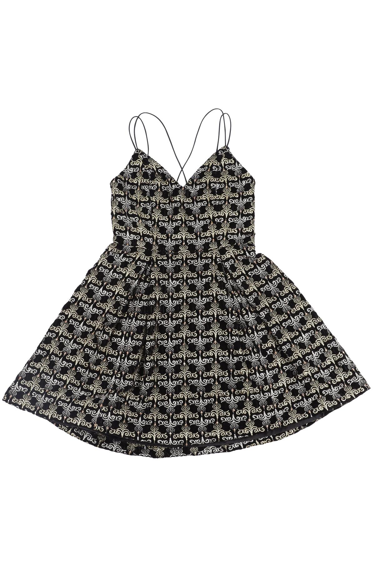 ALICE + OLIVIA BLACK VELVET MINI DRESS US 4 UK 8