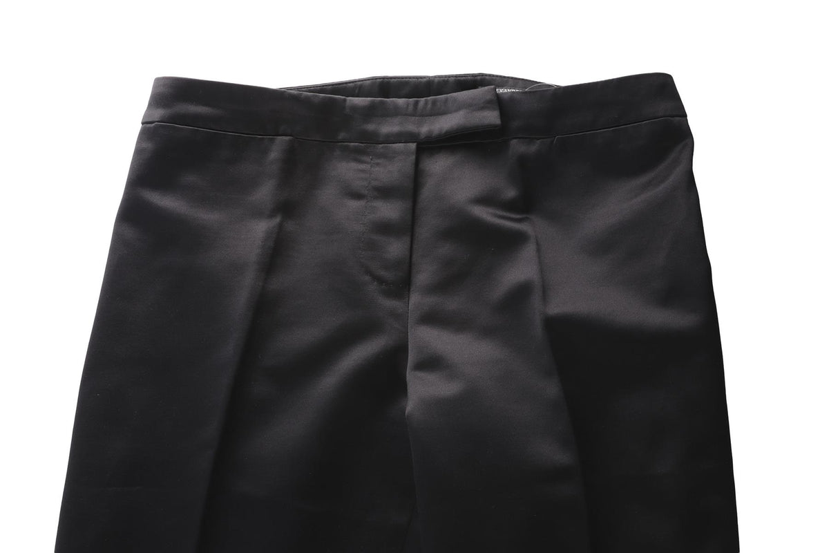 ALEXANDER MCQUEEN BLACK SILK STRAIGHT LEG PANTS IT 42 UK 10
