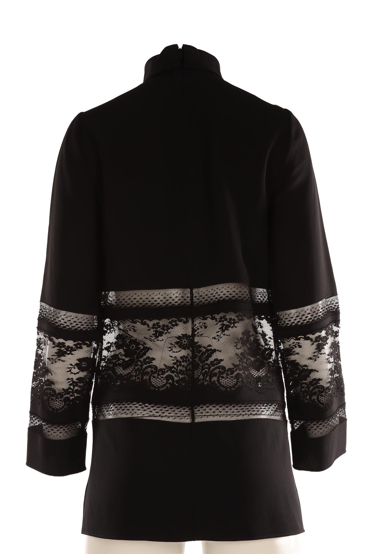 CHLOÉ BLACK CREPE TOP FR 34 UK 6