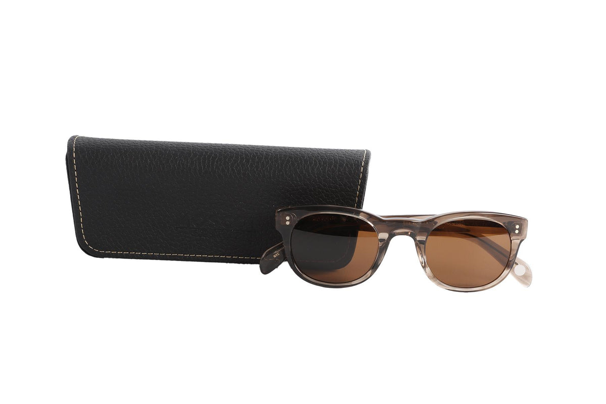 MOSCOT BROWN OVAL FRAME ACETATE SUNGLASSES