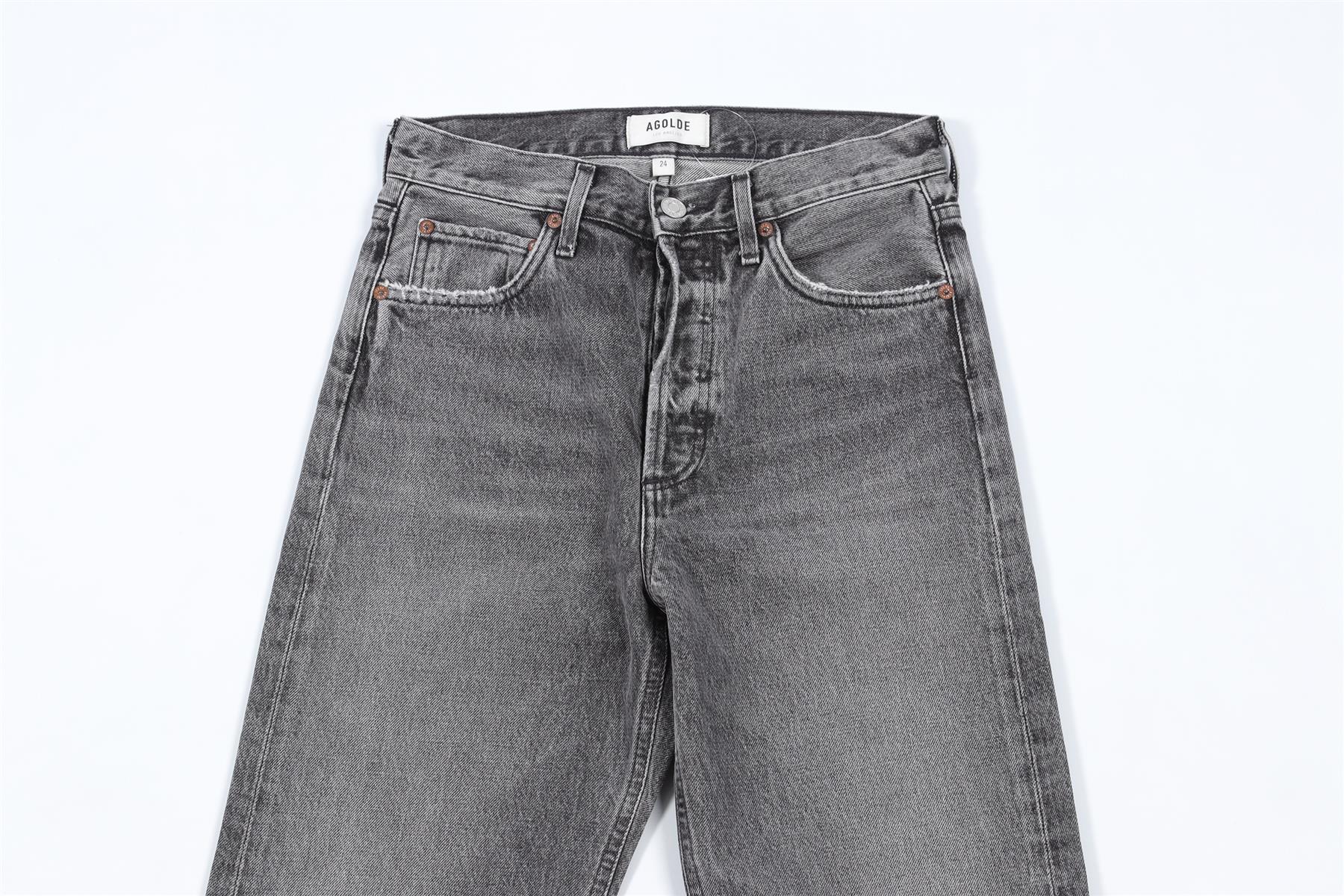 AGOLDE GREY HIGH RISE STRAIGHT LEG JEANS W24 UK 6