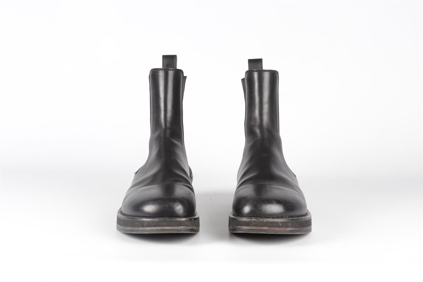 THE ROW BLACK LEATHER ANKLE BOOTS EU 39 UK 6 US 9