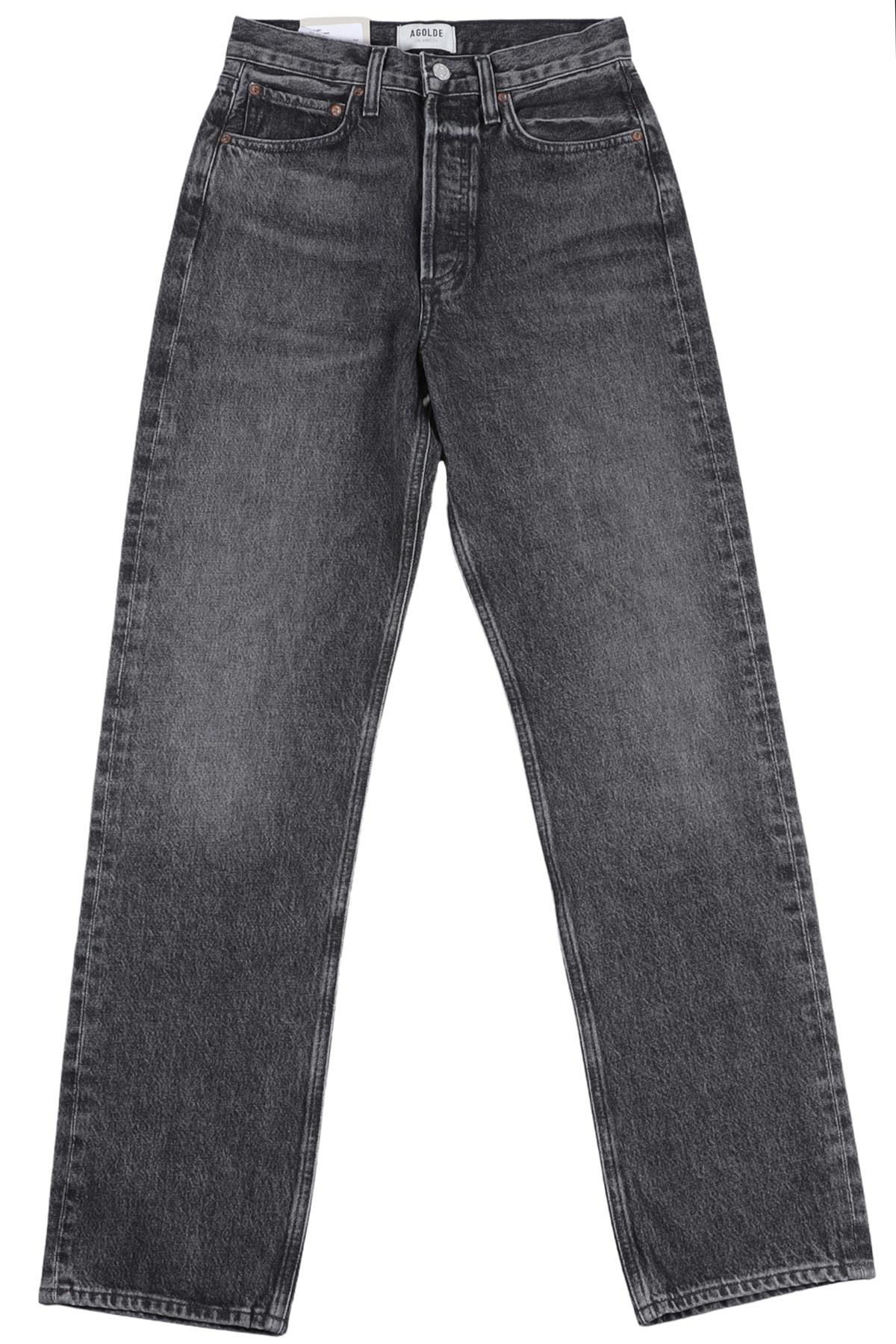 AGOLDE BLACK HIGH RISE STRAIGHT LEG JEANS W24 UK 6