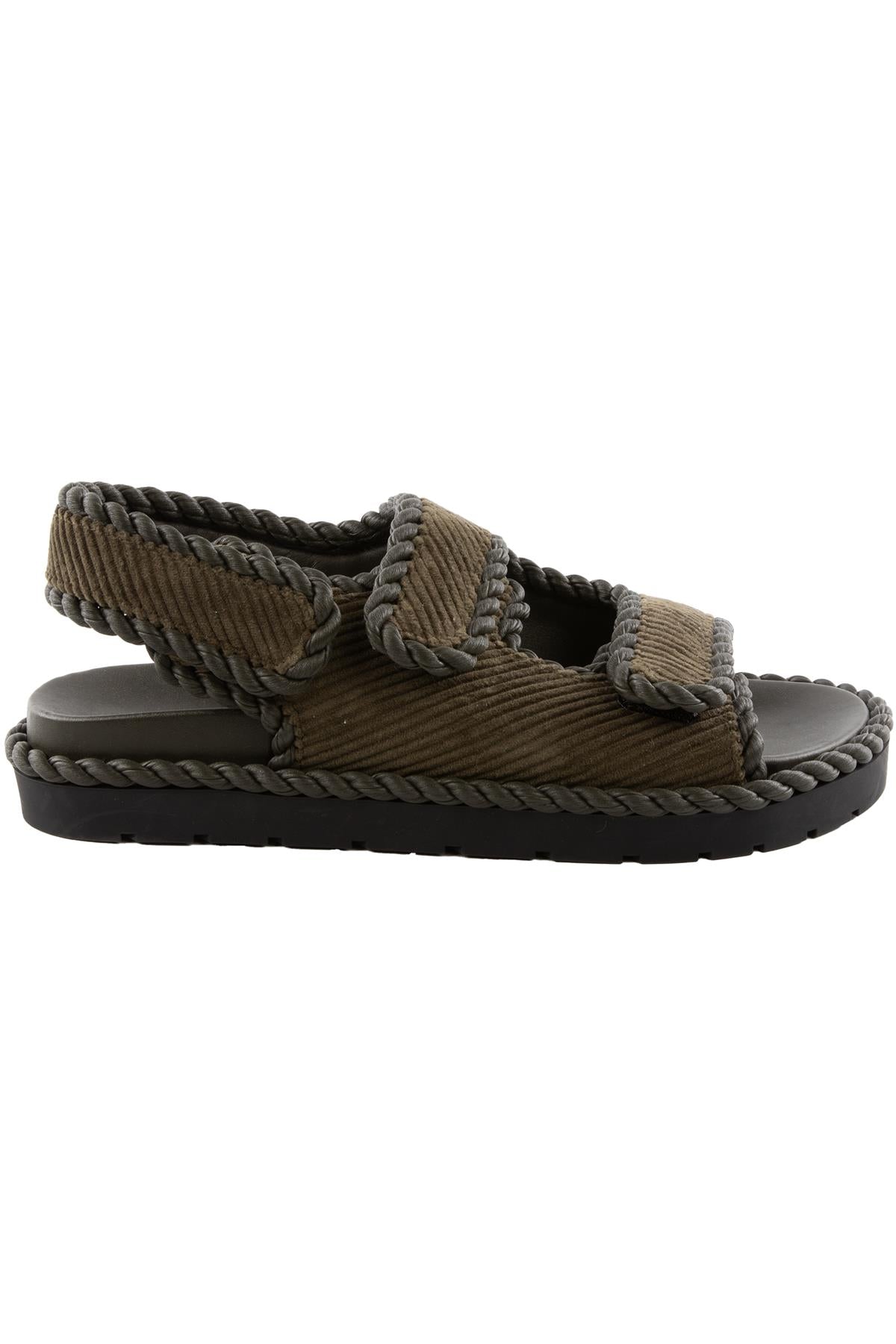 BOTTEGA VENETA GREEN JACK CORDUROY SANDALS EU 38 UK 5 US 8