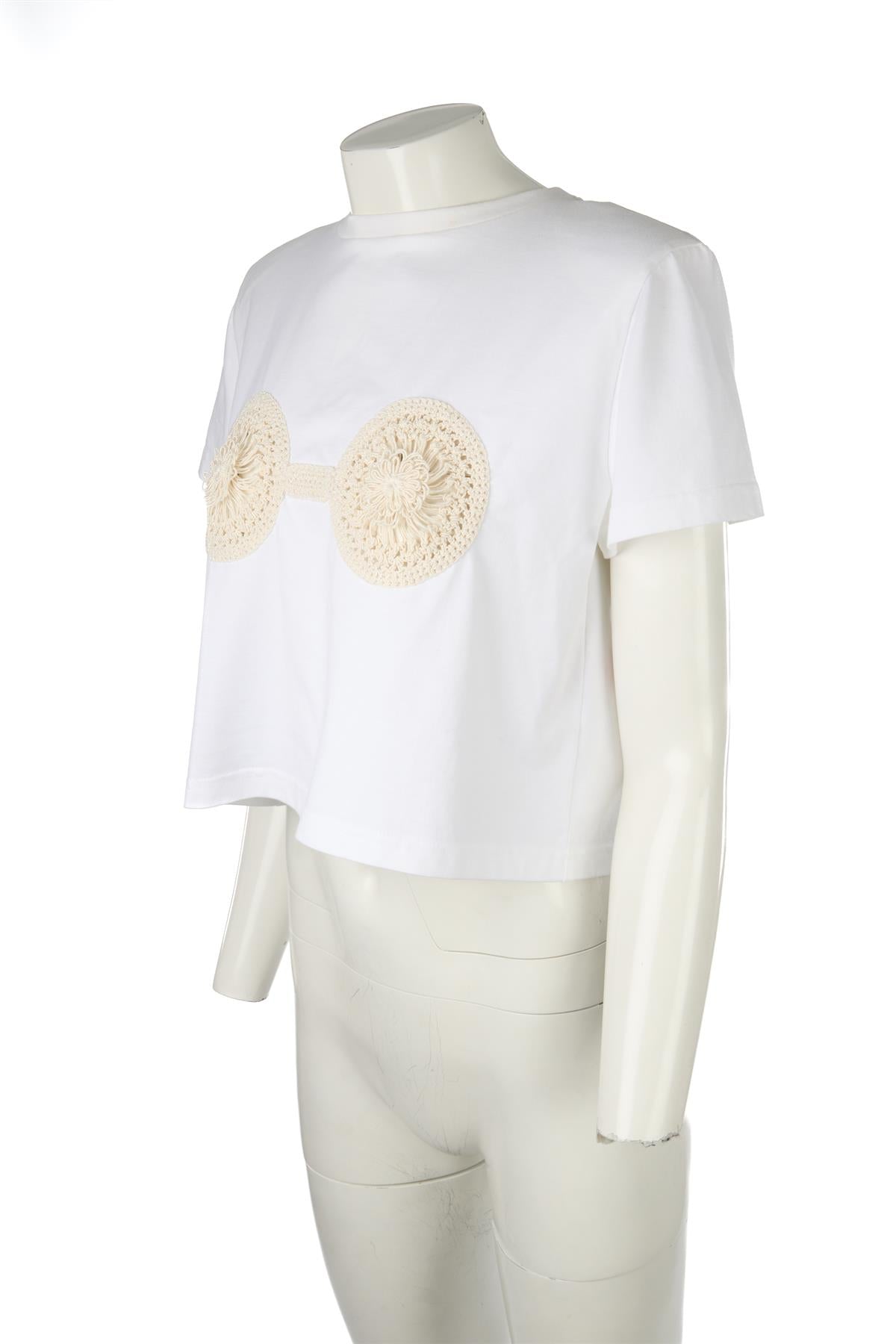 MAGDA BUTRYM WHITE COTTON T-SHIRT FR 36 UK 8