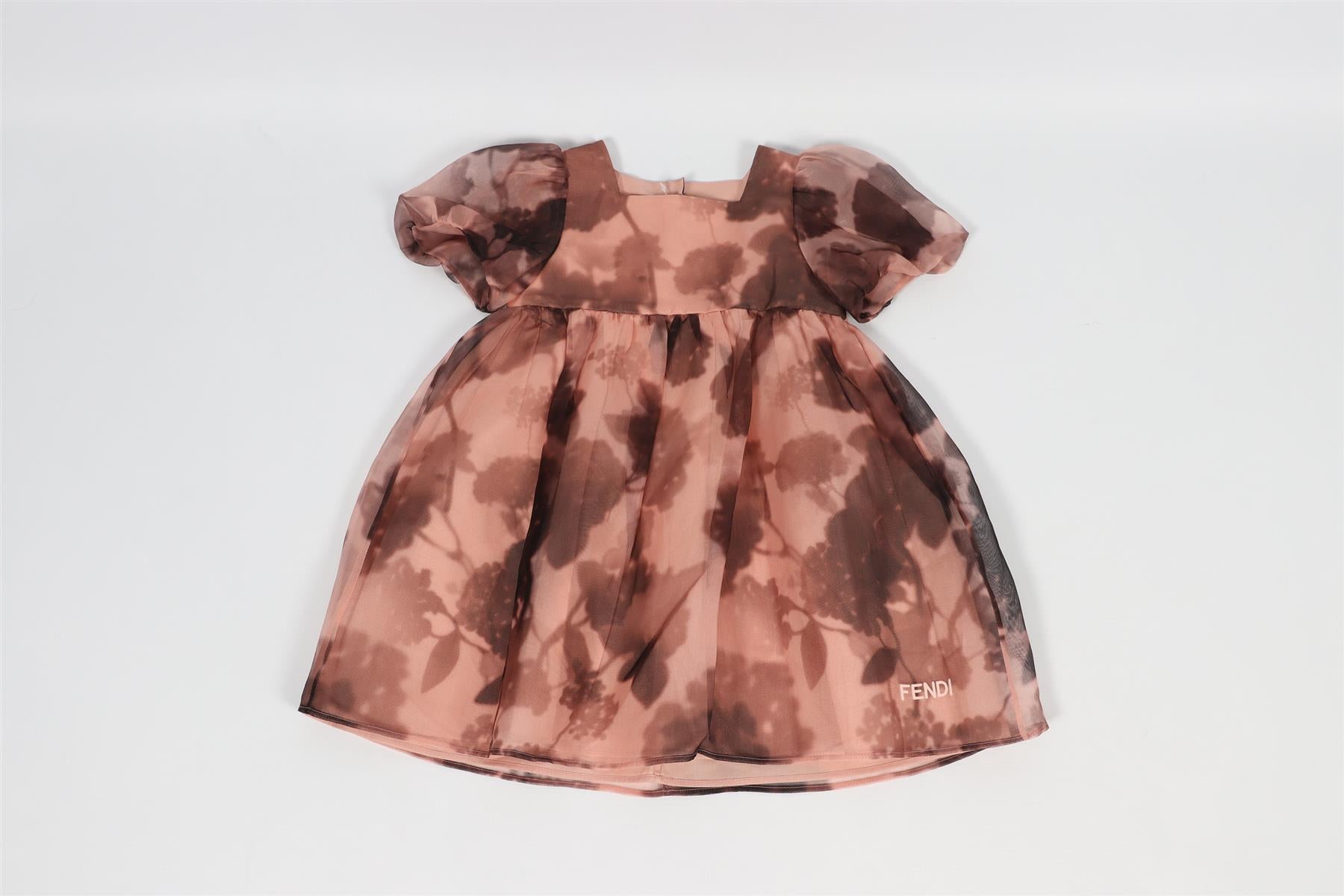 FENDI PINK KIDS GIRLS SILK DRESS 24 MONTHS