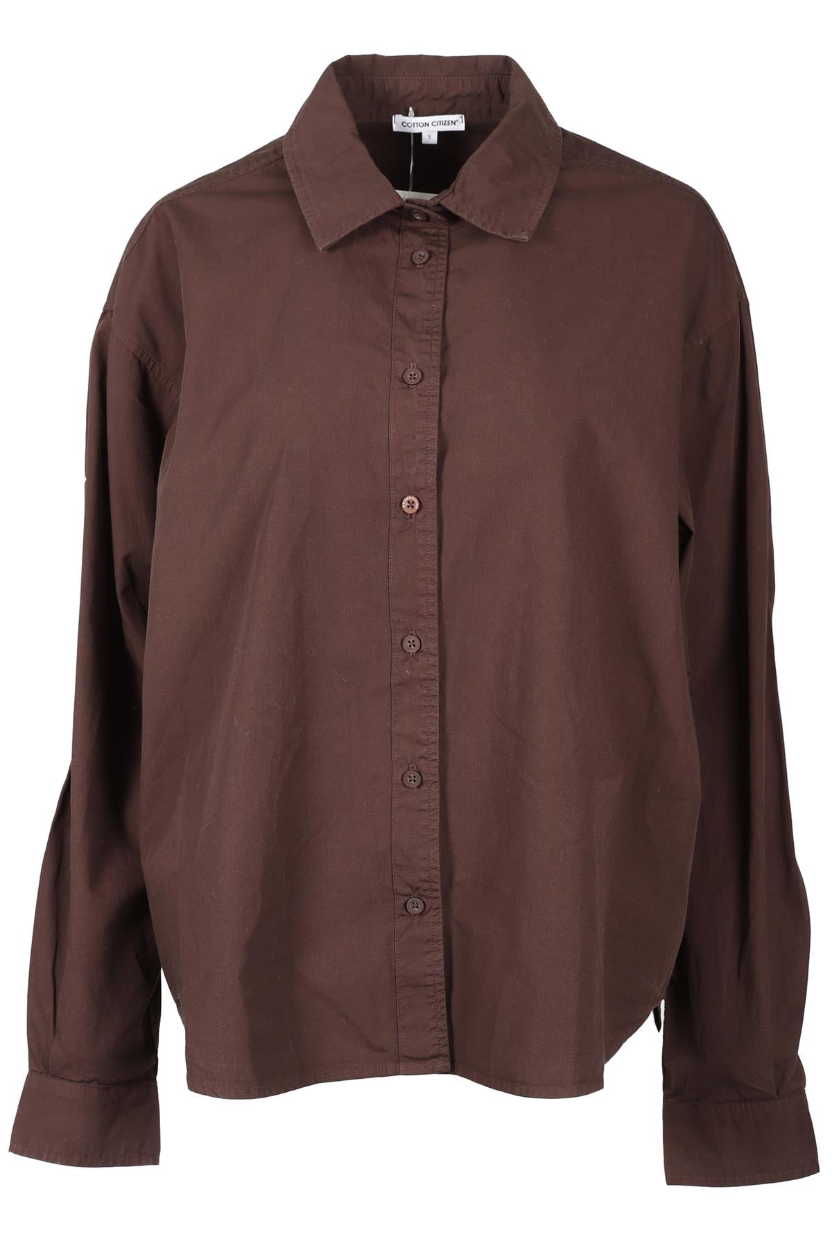COTTON CITIZEN BROWN COTTON SHIRT SMALL